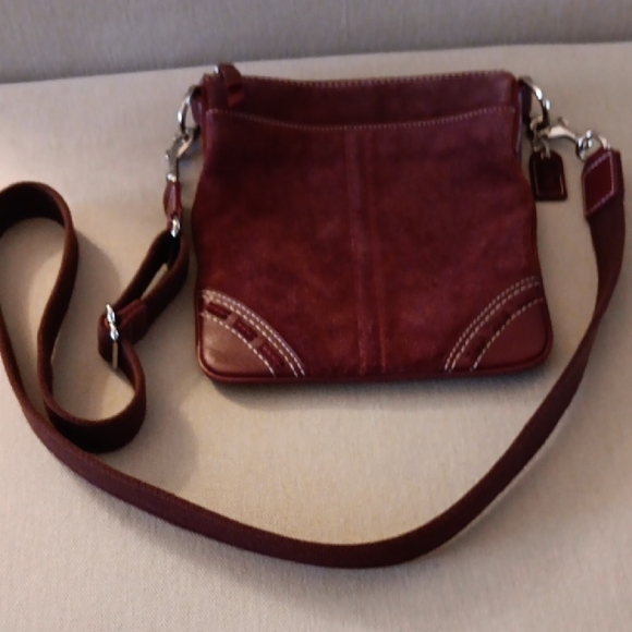 Coach Handbags - Coach Suede Crossbody Bag